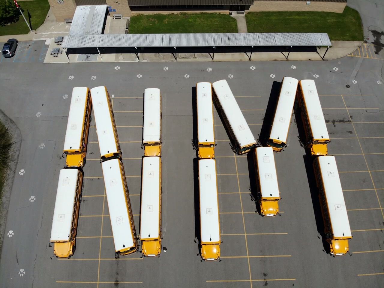 Bus drivers congratulate the Class of 2020